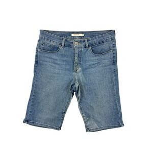Levi's Denim Bermuda Shorts Women's Size 28 Mid Rise Dark Wash Jean‎